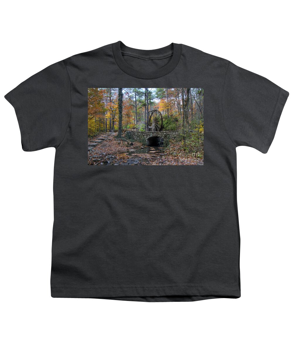 Berry College Youth T-Shirt featuring the photograph Stream from the Old Grist Mill by Barbara Bowen