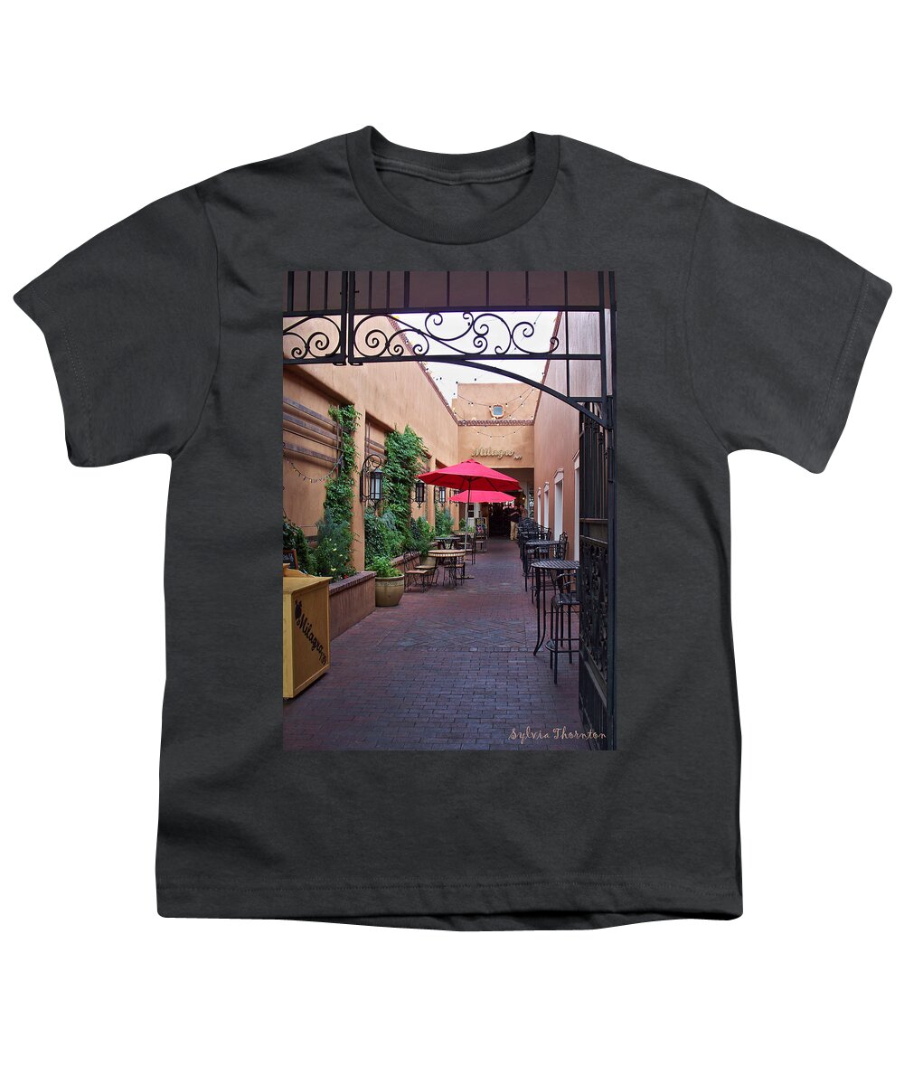 Santa Fe Youth T-Shirt featuring the photograph Streets of Santa Fe by Sylvia Thornton