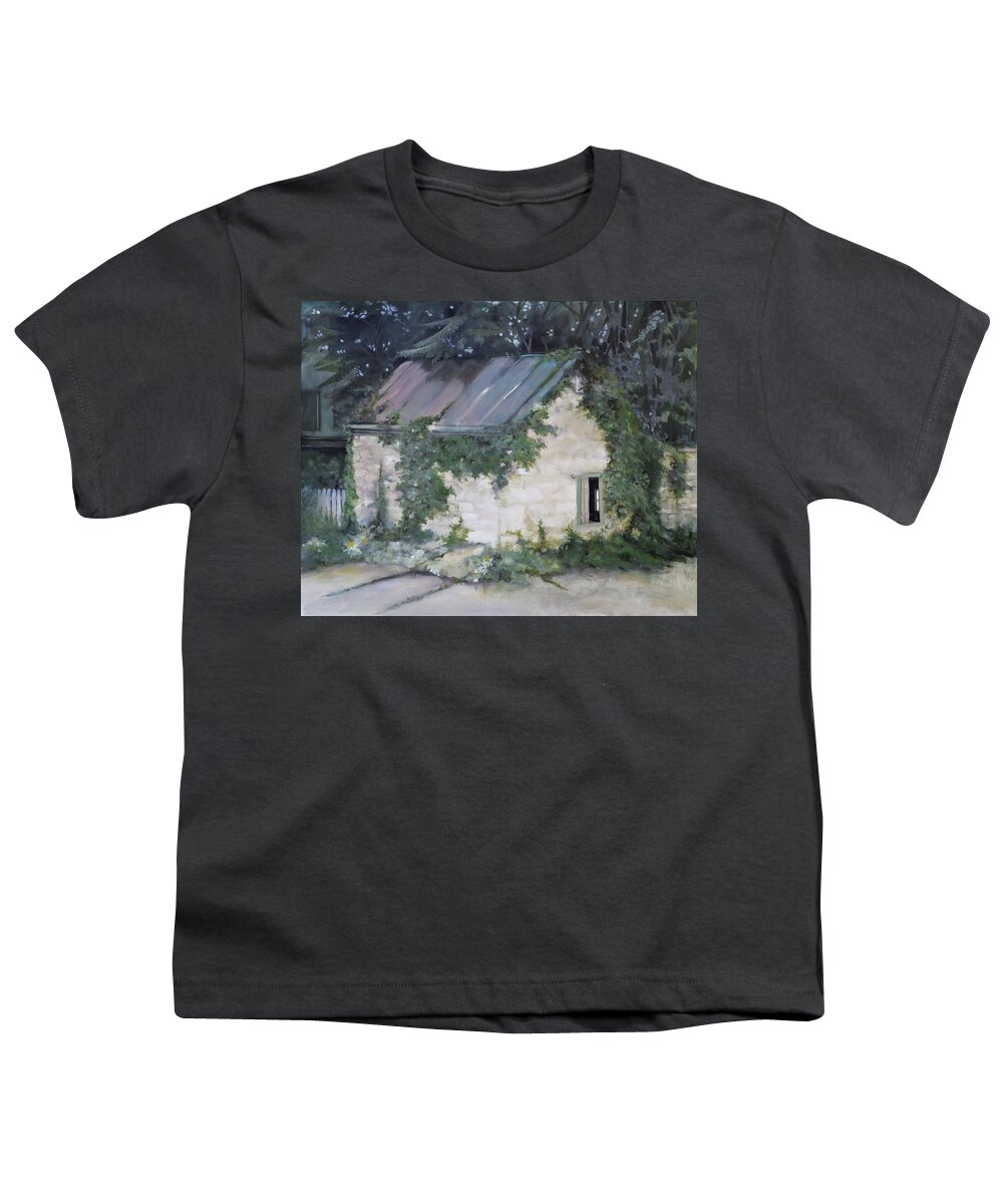 Fine Art Stone Building Youth T-Shirt featuring the painting Summer Kitchen by Rebecca Matthews