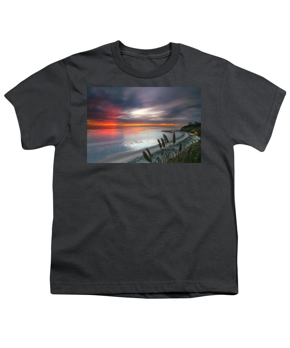 Sunset Youth T-Shirt featuring the photograph Sunset at Swamis Beach 4 by Larry Marshall