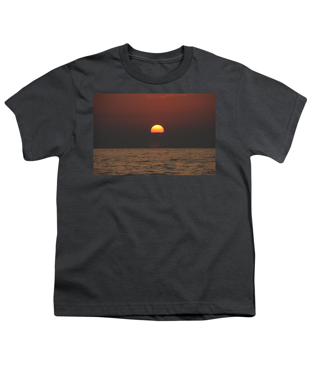 Sunset Youth T-Shirt featuring the photograph Sunset over Lake Erie by Valerie Collins