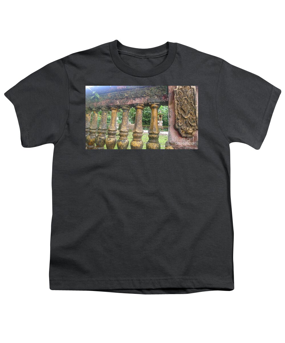  Youth T-Shirt featuring the photograph Temple Stone Barricade by Nora Boghossian