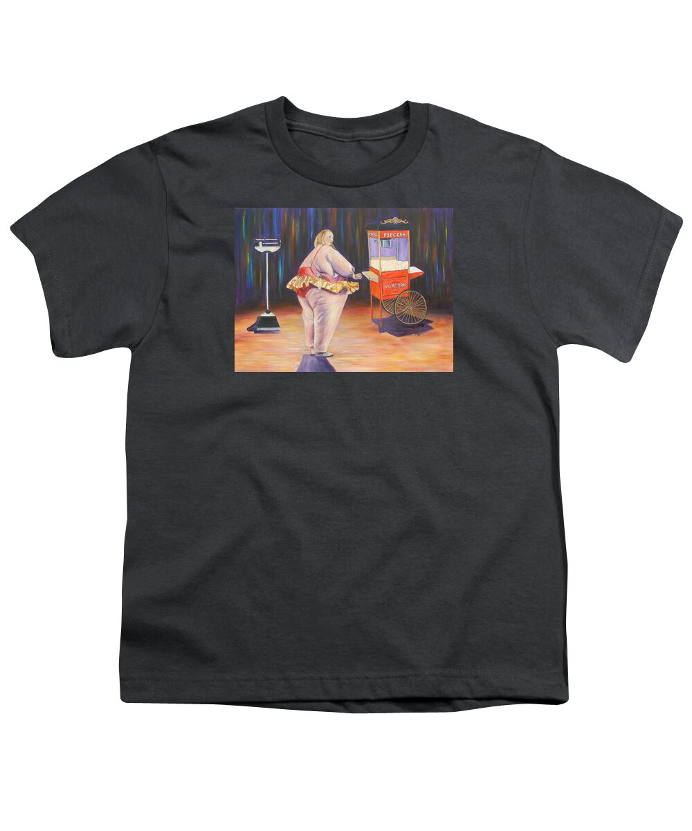 Fat Lady Youth T-Shirt featuring the painting The Fat Lady by Bonnie Peacher