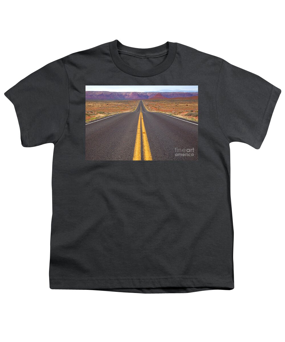 Red Soil Youth T-Shirt featuring the photograph The Long Road Ahead by Jim Garrison