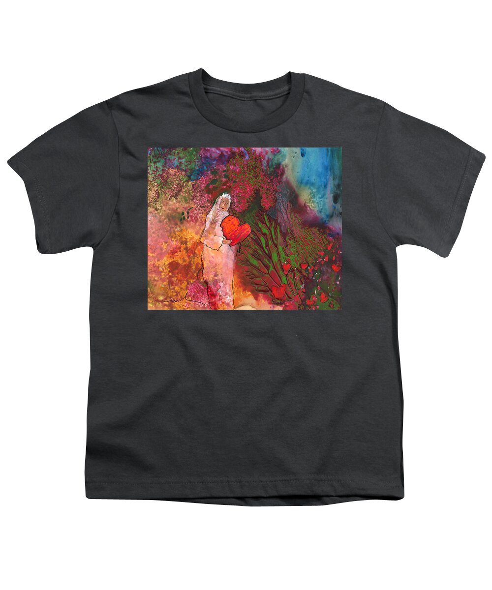 Love Youth T-Shirt featuring the painting The Queen of Hearts by Miki De Goodaboom