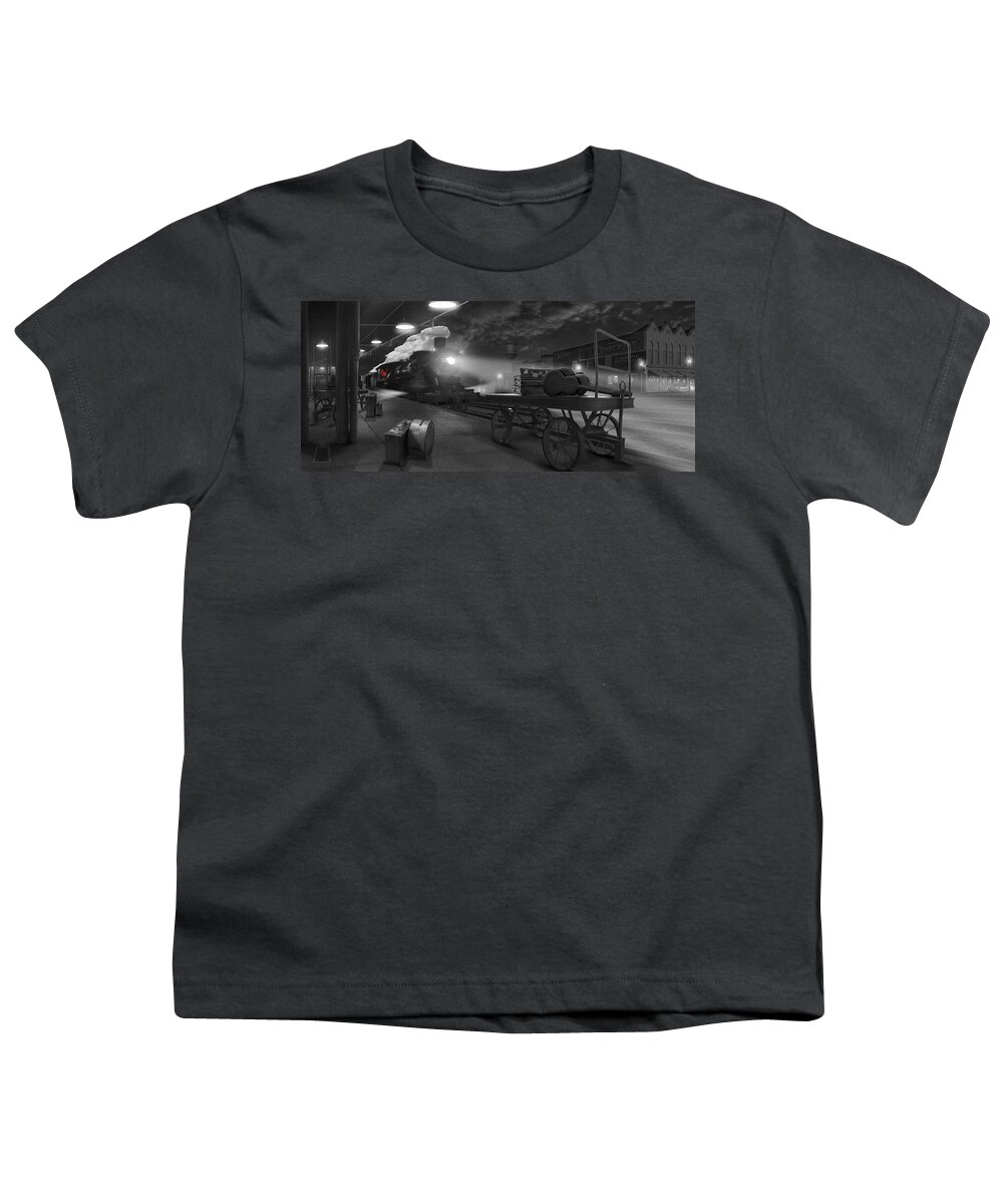 Transportation Youth T-Shirt featuring the photograph The Station - Panoramic by Mike McGlothlen