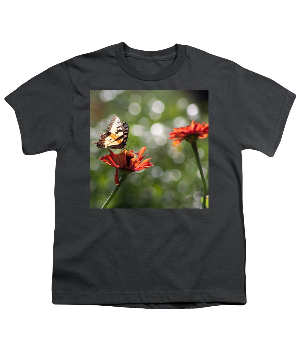 Butterfly Youth T-Shirt featuring the photograph Tiger Swallowtail on Bokeh by Lynne Jenkins