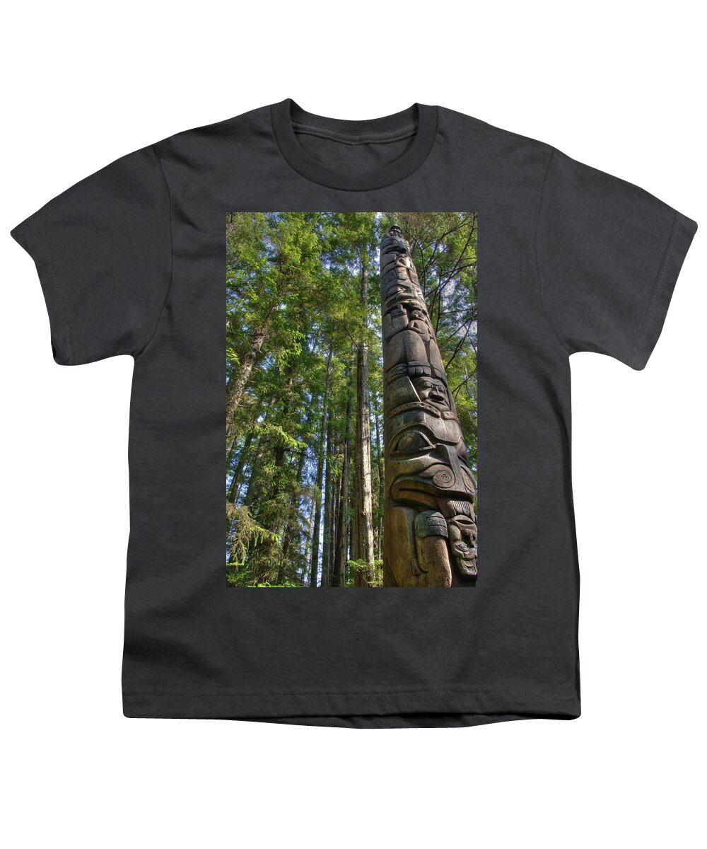 Alaska Youth T-Shirt featuring the photograph Totem Pole by David Andersen
