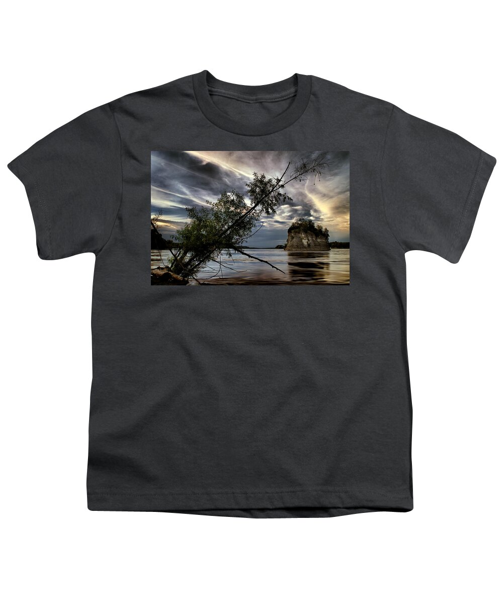 2010 Youth T-Shirt featuring the photograph Tower Rock in the Mississippi River by Robert Charity