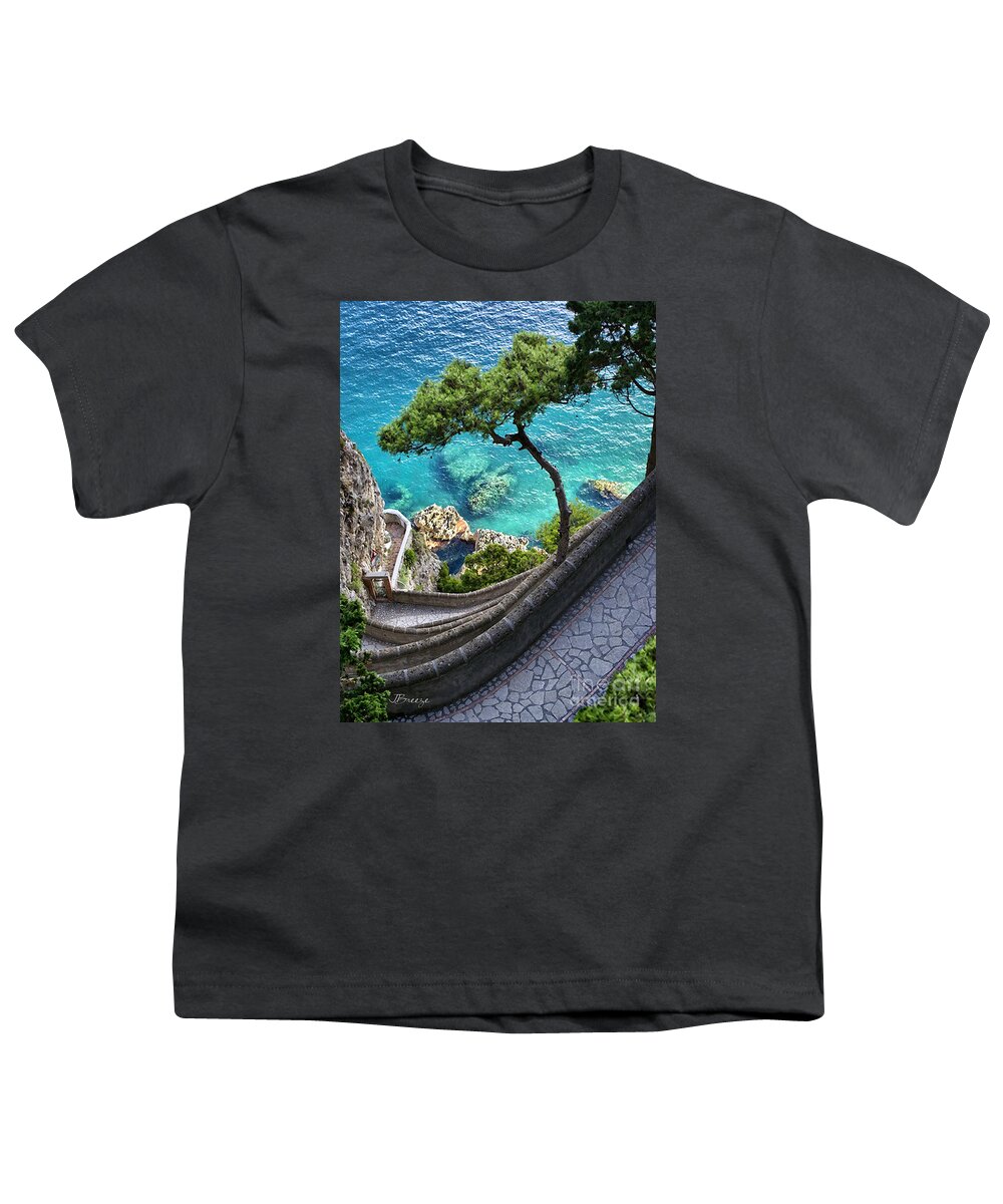 Italy Youth T-Shirt featuring the photograph View from Capri.Italy by Jennie Breeze