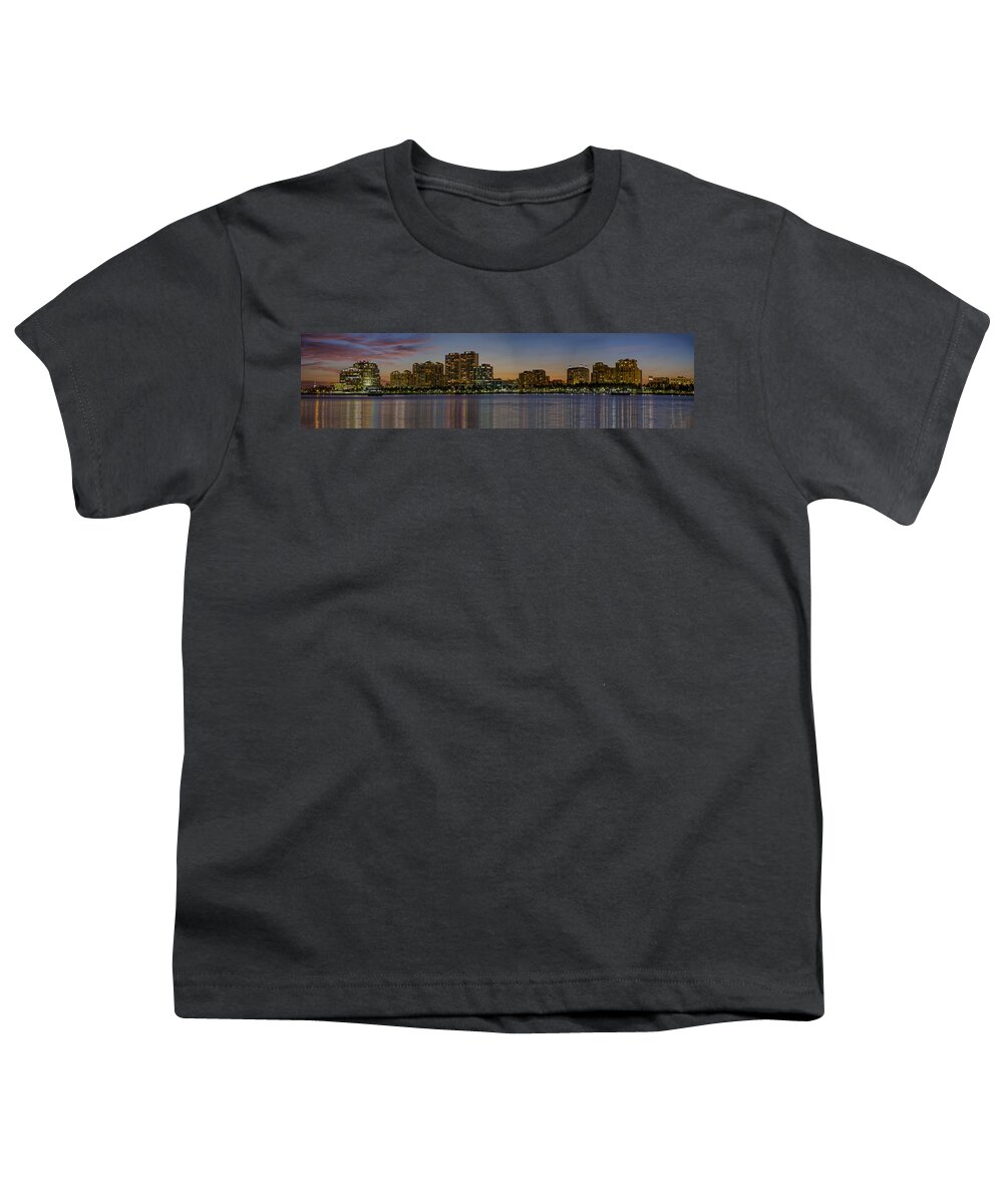 At Youth T-Shirt featuring the photograph West Palm Beach at Twilight by Debra and Dave Vanderlaan