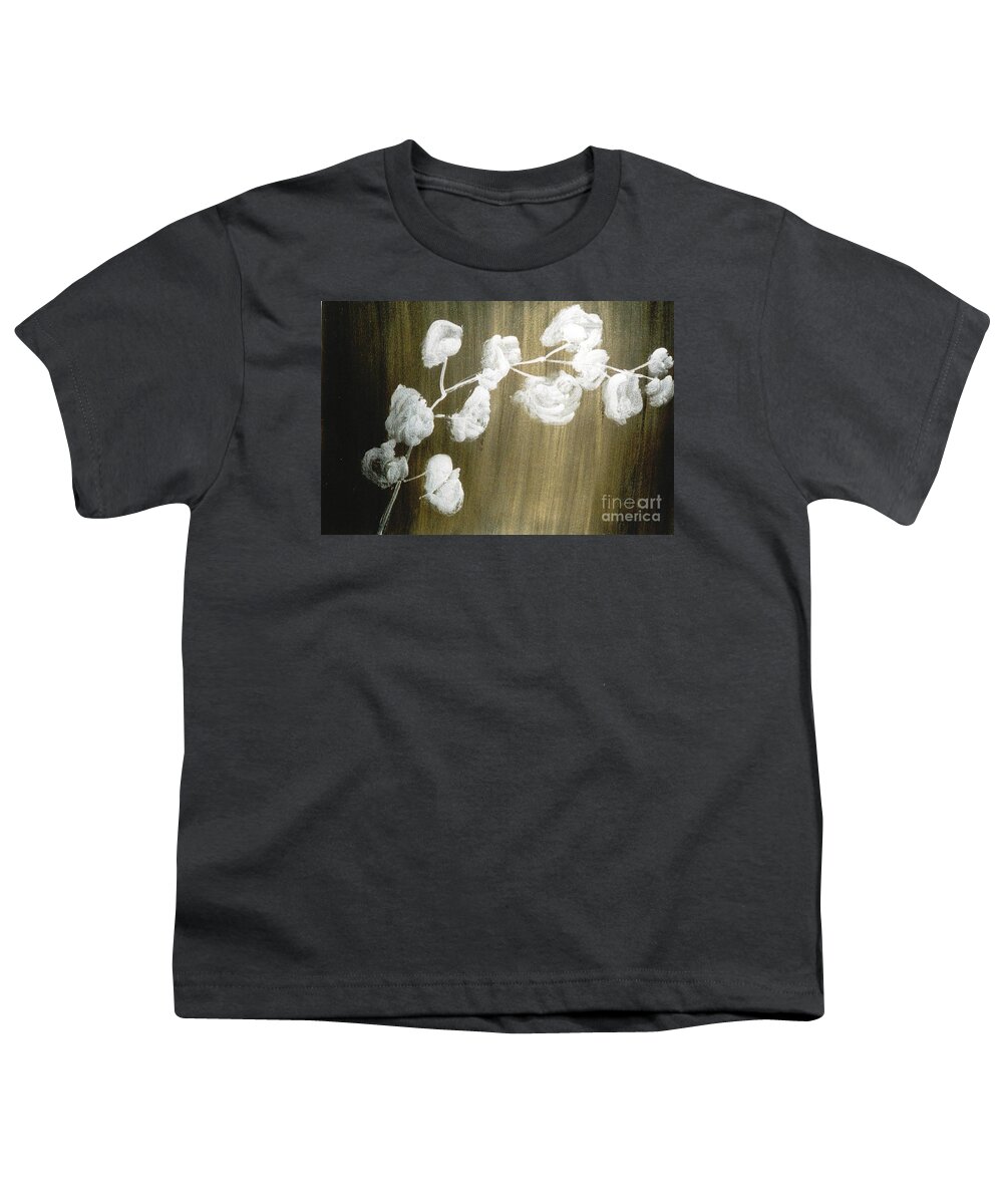  Flower Youth T-Shirt featuring the painting White Orchid by Fereshteh Stoecklein