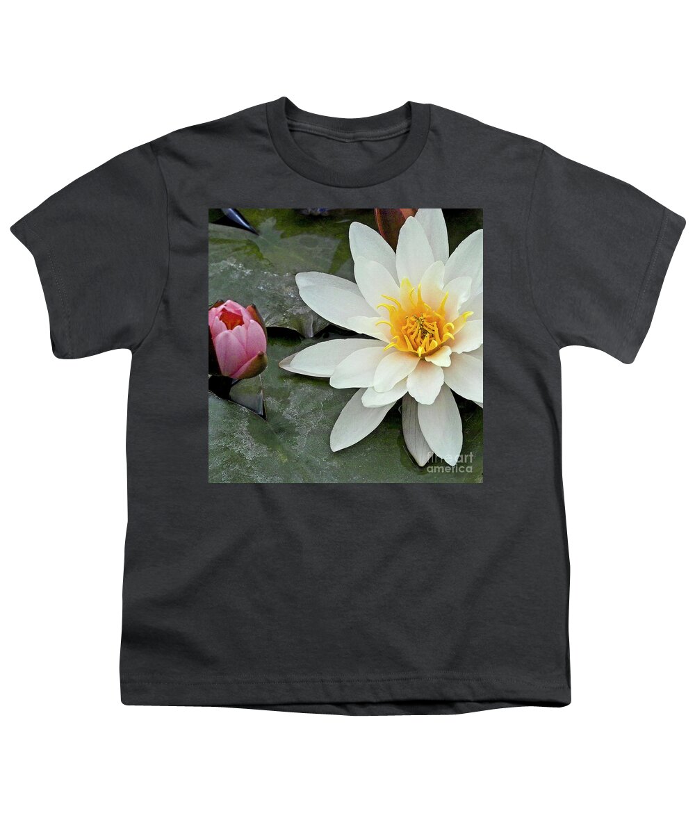 Water Llilies Youth T-Shirt featuring the photograph White Water Lily Nymphaea by Heiko Koehrer-Wagner