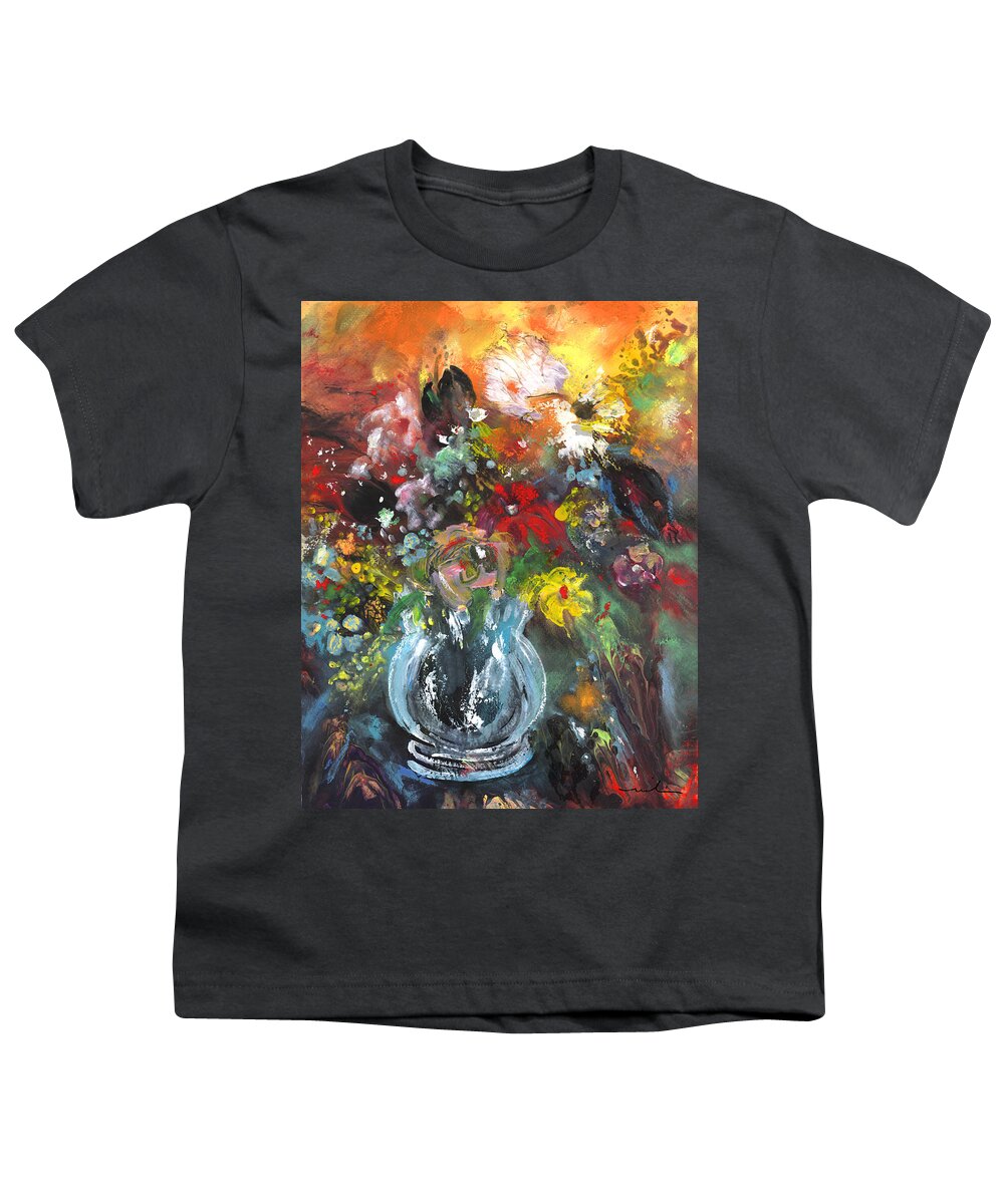 Flowers Youth T-Shirt featuring the painting Wild Flowers in A Glass Jar by Miki De Goodaboom