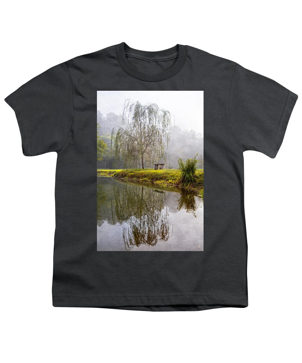 Carolina Youth T-Shirt featuring the photograph Willow Tree at the Pond by Debra and Dave Vanderlaan