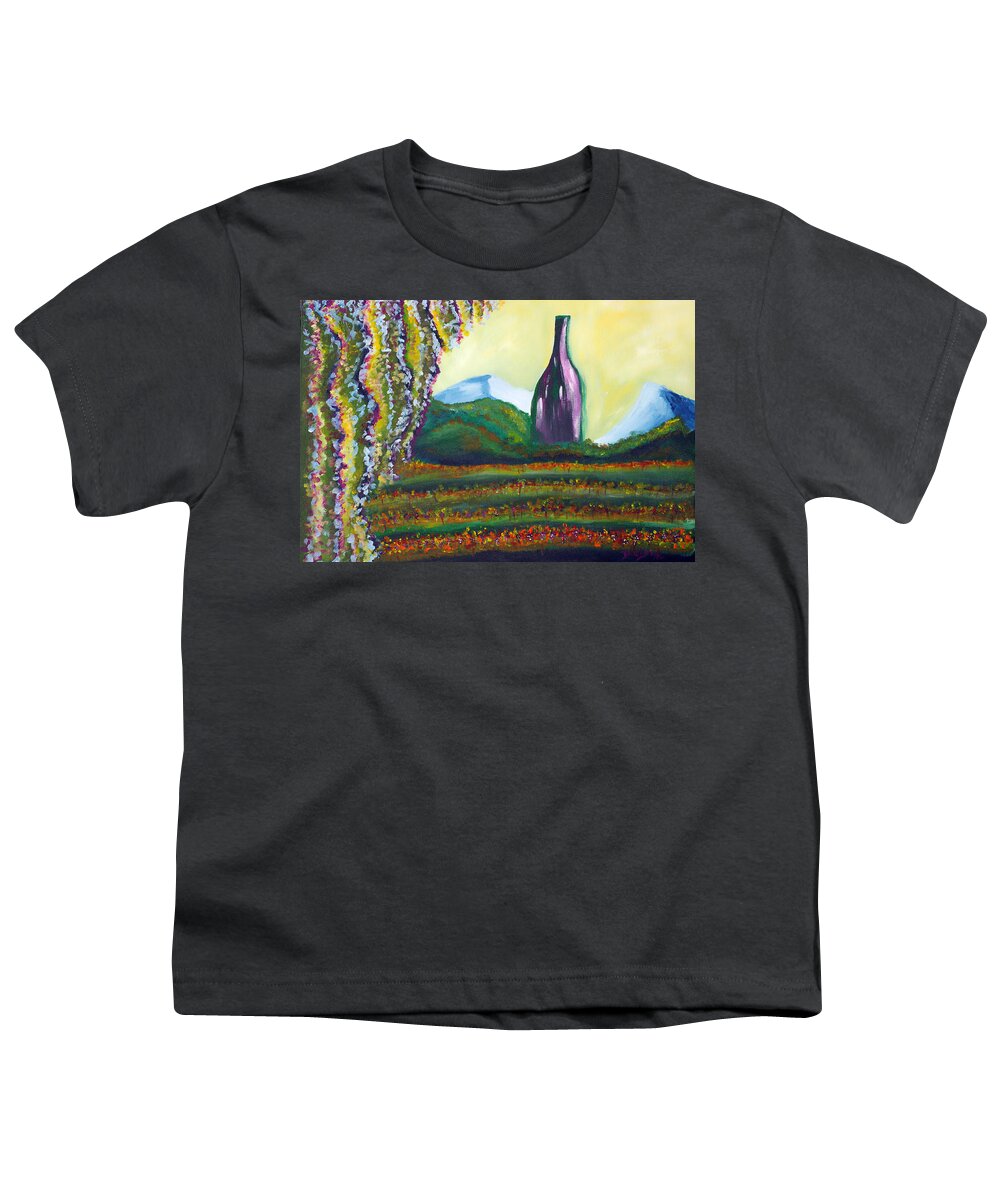 Wine Youth T-Shirt featuring the painting Wine Country by Donna Blackhall