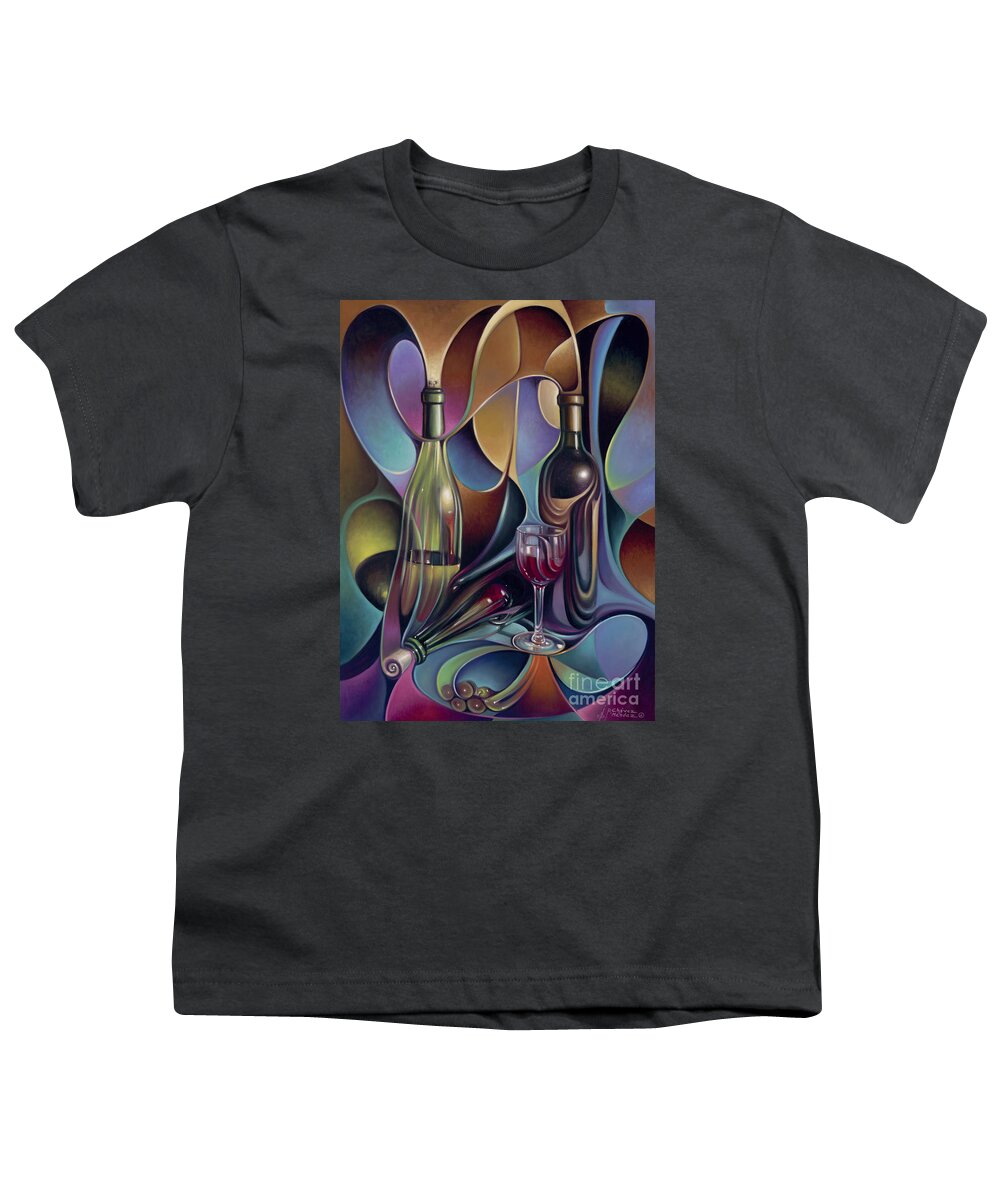 Wine Youth T-Shirt featuring the painting Wine Spirits by Ricardo Chavez-Mendez