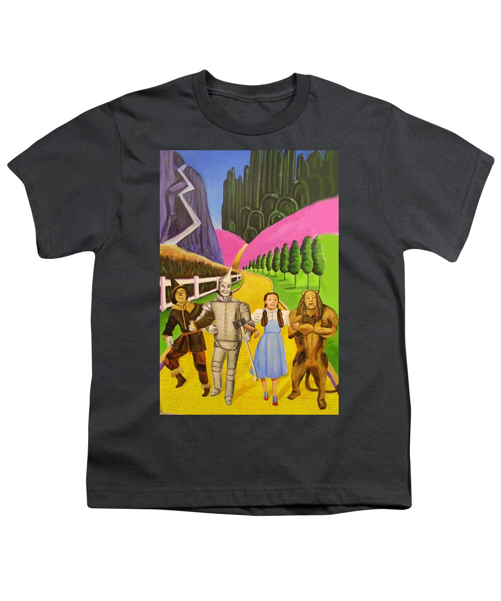 The Wizard Of Oz Youth T-Shirt featuring the painting Wizard of Oz Illustration by Melinda Saminski