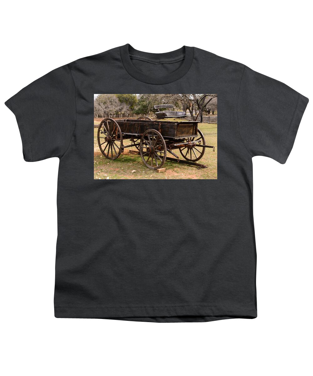 Lbj Ranch Youth T-Shirt featuring the photograph Wooden Cart by John Johnson