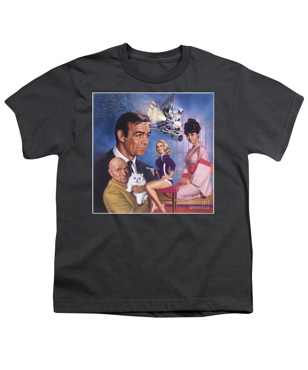 Portriat Youth T-Shirt featuring the painting You Only Live Twice by Dick Bobnick