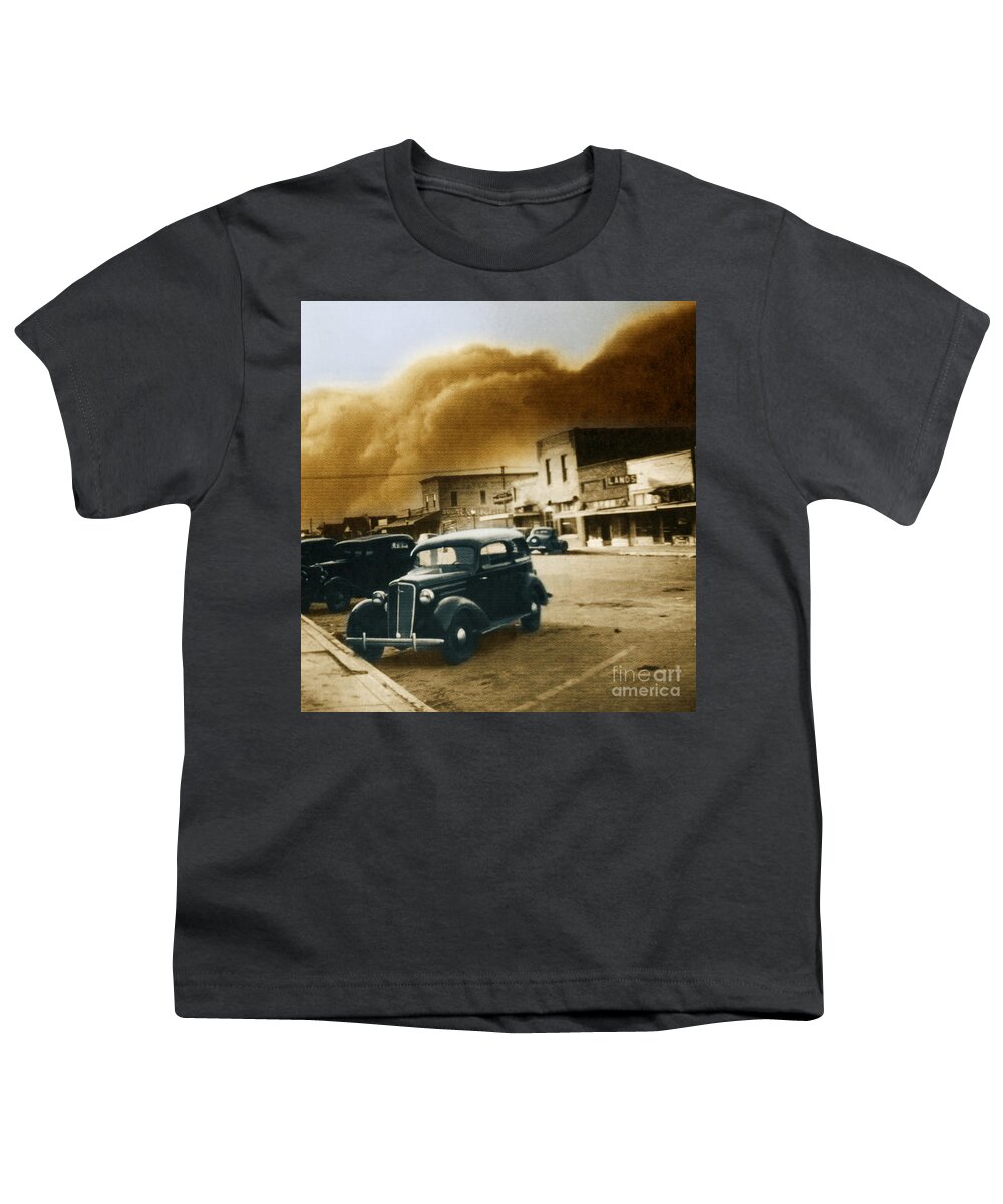 Enhanced Youth T-Shirt featuring the photograph Dust Bowl Of The 1930s Elkhart Kansas #2 by Science Source