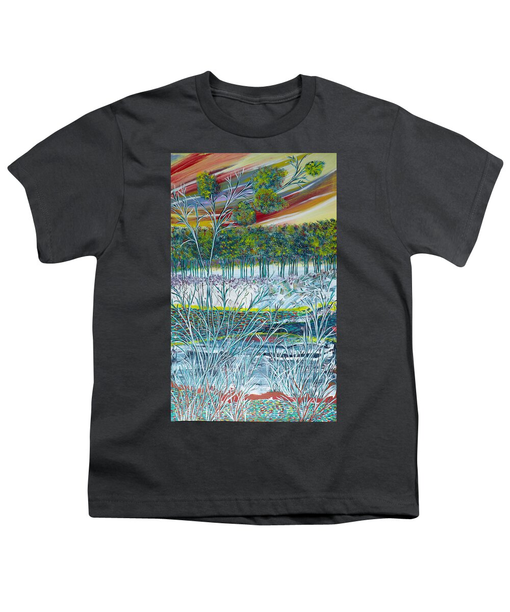 Abstract Youth T-Shirt featuring the painting Exotic Branches by Sima Amid Wewetzer