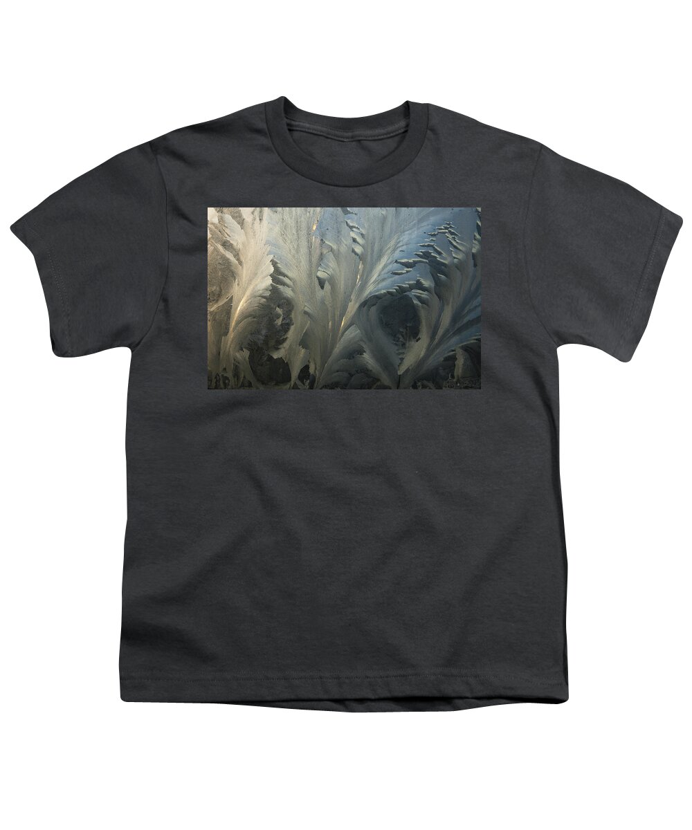Hhh Youth T-Shirt featuring the photograph Frost Crystal Patterns On Glass, Ross #1 by Colin Monteath