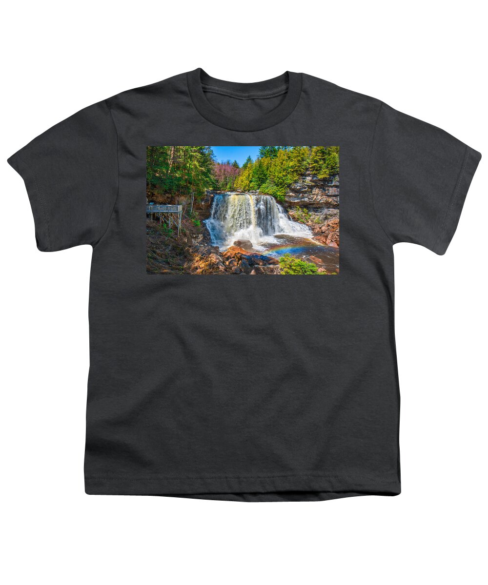 Rainbow Youth T-Shirt featuring the photograph Blackwater Falls #8 by Mary Almond