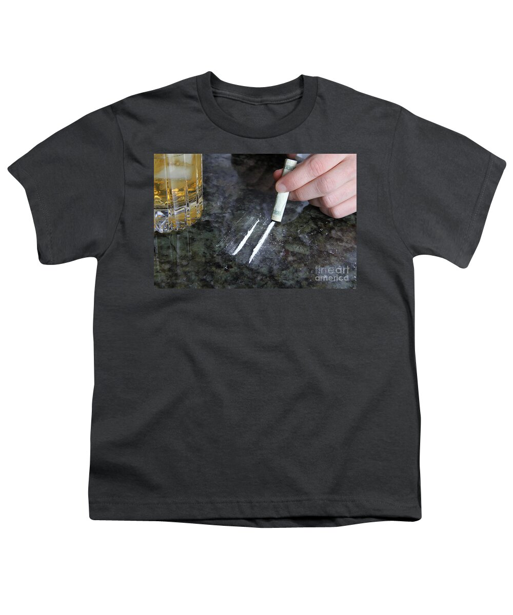 Beverage Youth T-Shirt featuring the photograph Alcohol And Cocaine by Photo Researchers