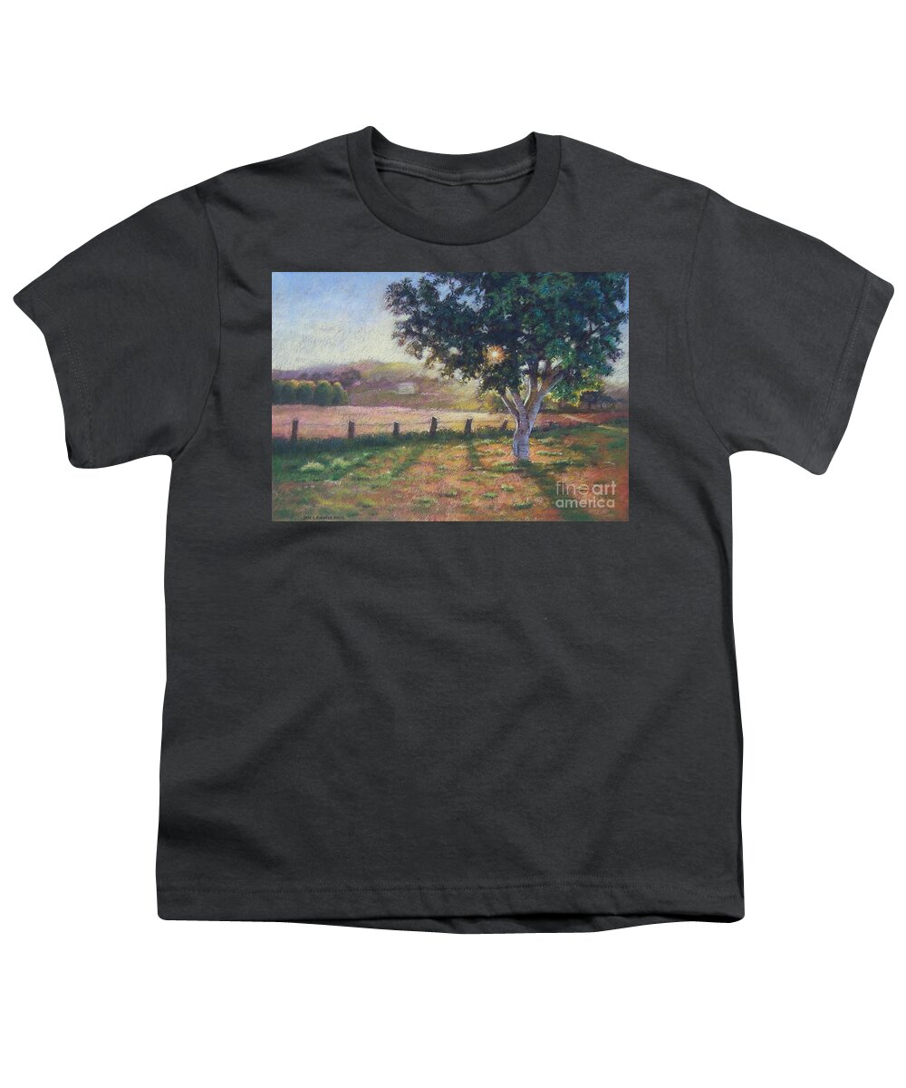 Landscape Youth T-Shirt featuring the pastel Before It's Gone by Jan Lawnikanis