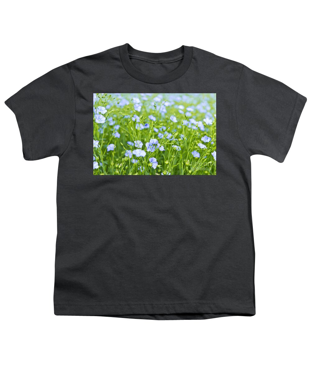 Flax Youth T-Shirt featuring the photograph Blooming flax by Elena Elisseeva
