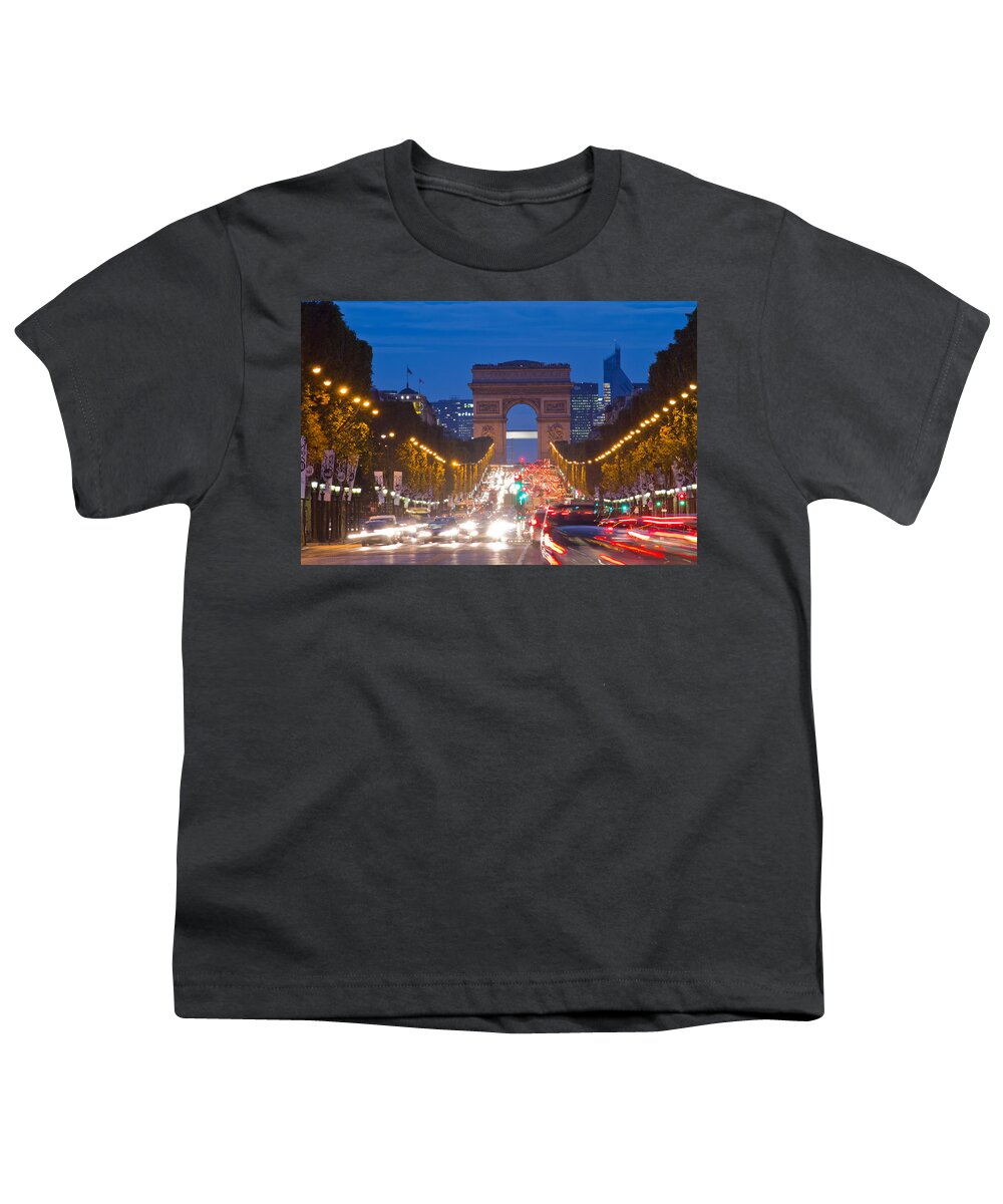 10mm Youth T-Shirt featuring the photograph Champs-Elysees by Mircea Costina Photography
