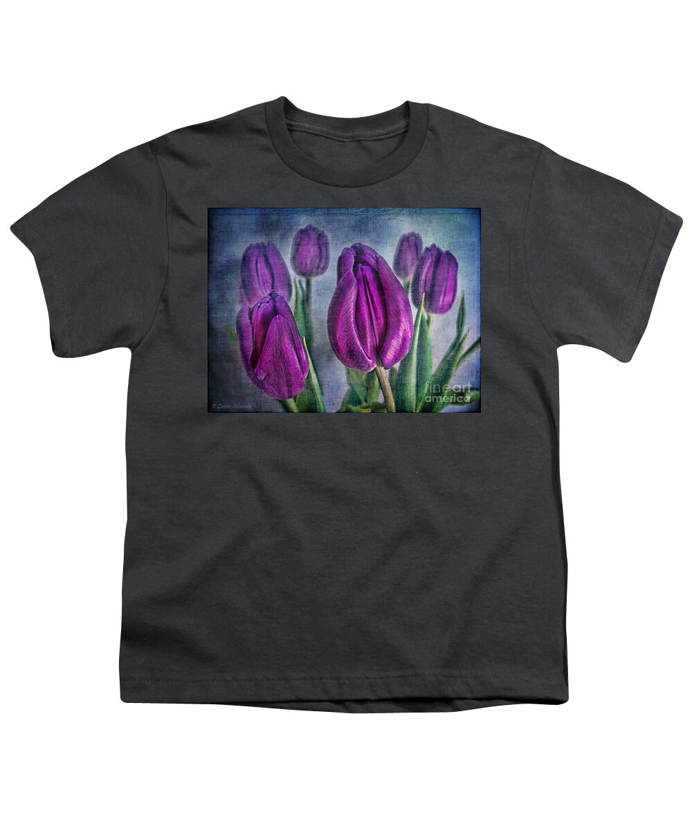 : Purple Youth T-Shirt featuring the digital art Deep Purple by Lianne Schneider