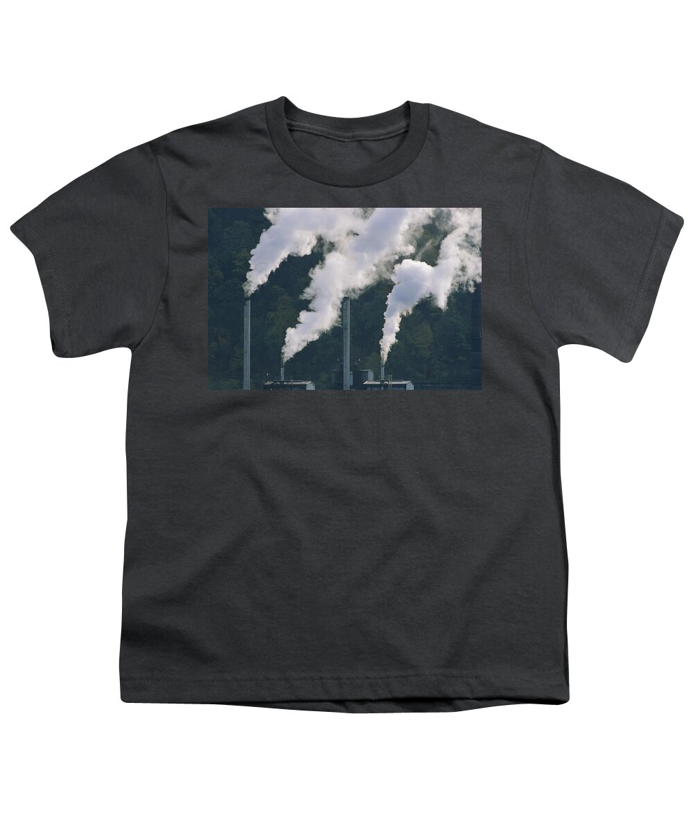 Mp Youth T-Shirt featuring the photograph Emissions From Coal Plant, North America by Gerry Ellis