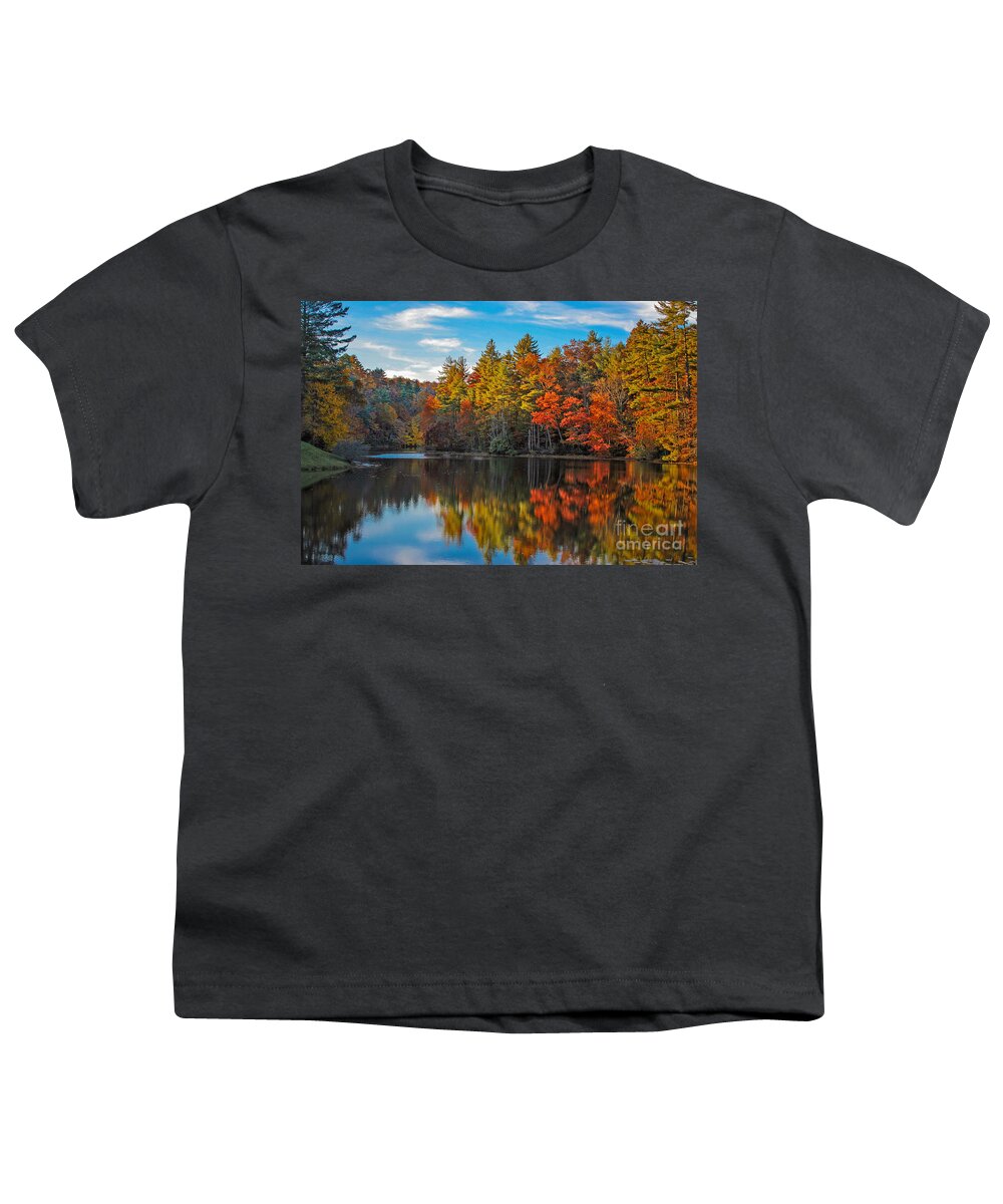 Foliage Youth T-Shirt featuring the photograph Fall Reflection by Ronald Lutz