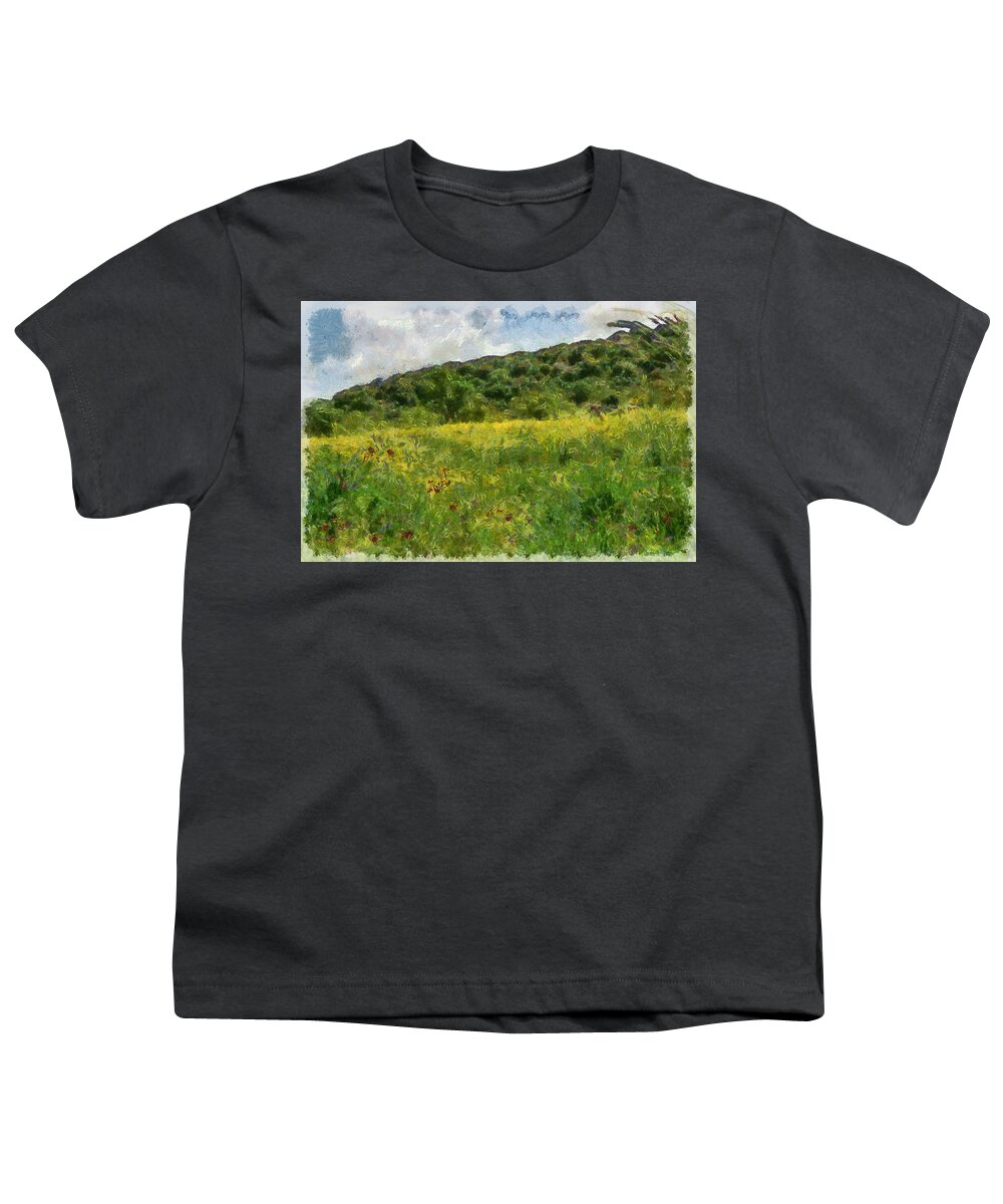 Meadow Youth T-Shirt featuring the photograph Flowering fields by Michael Goyberg