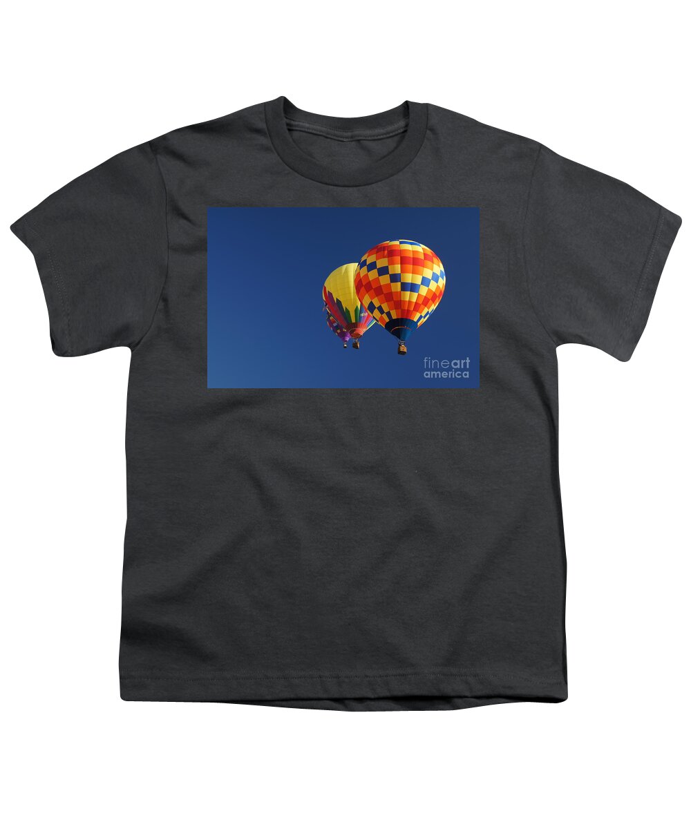 Hot Air Balloon Youth T-Shirt featuring the photograph Flying High by Benanne Stiens