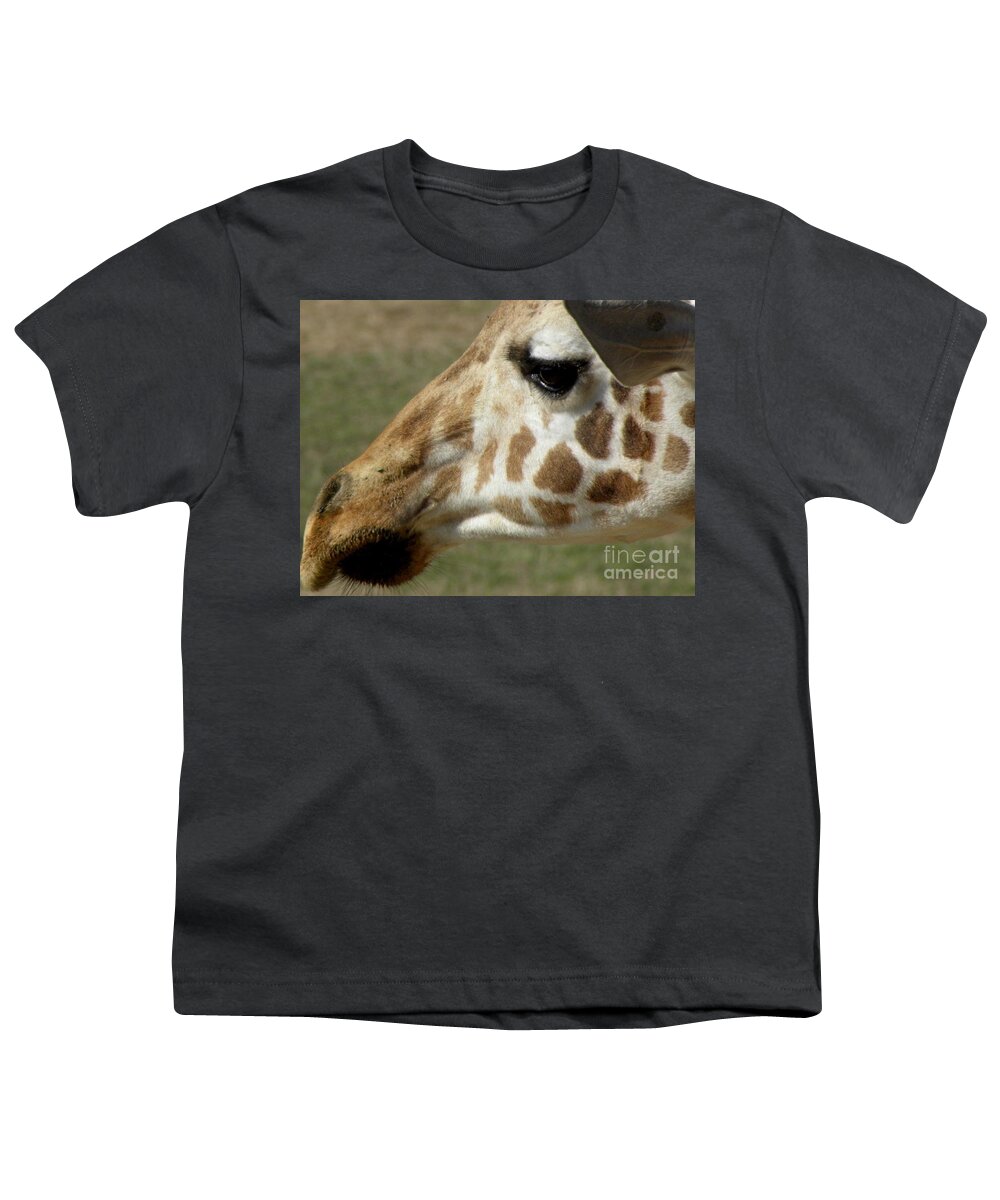 Giraffe Youth T-Shirt featuring the photograph Giraffe Facial Shot by Kim Galluzzo Wozniak