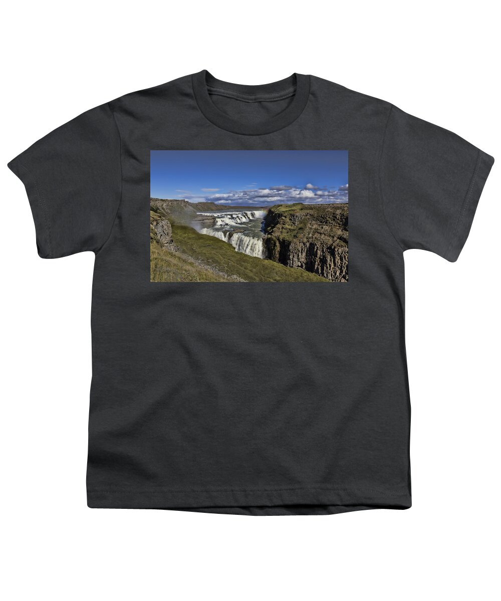 Gullfoss Youth T-Shirt featuring the photograph Gullfoss by David Gleeson
