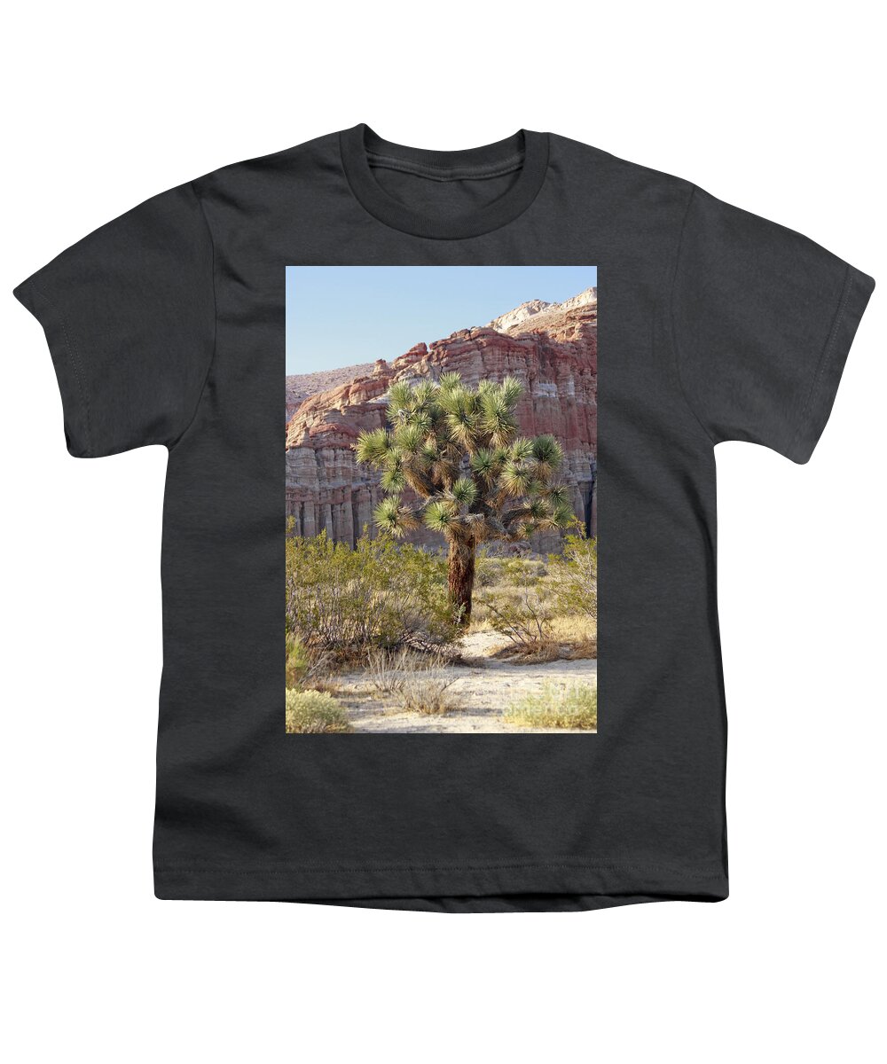 Joshua Youth T-Shirt featuring the photograph Joshua and Red Rock by Ivete Basso Photography