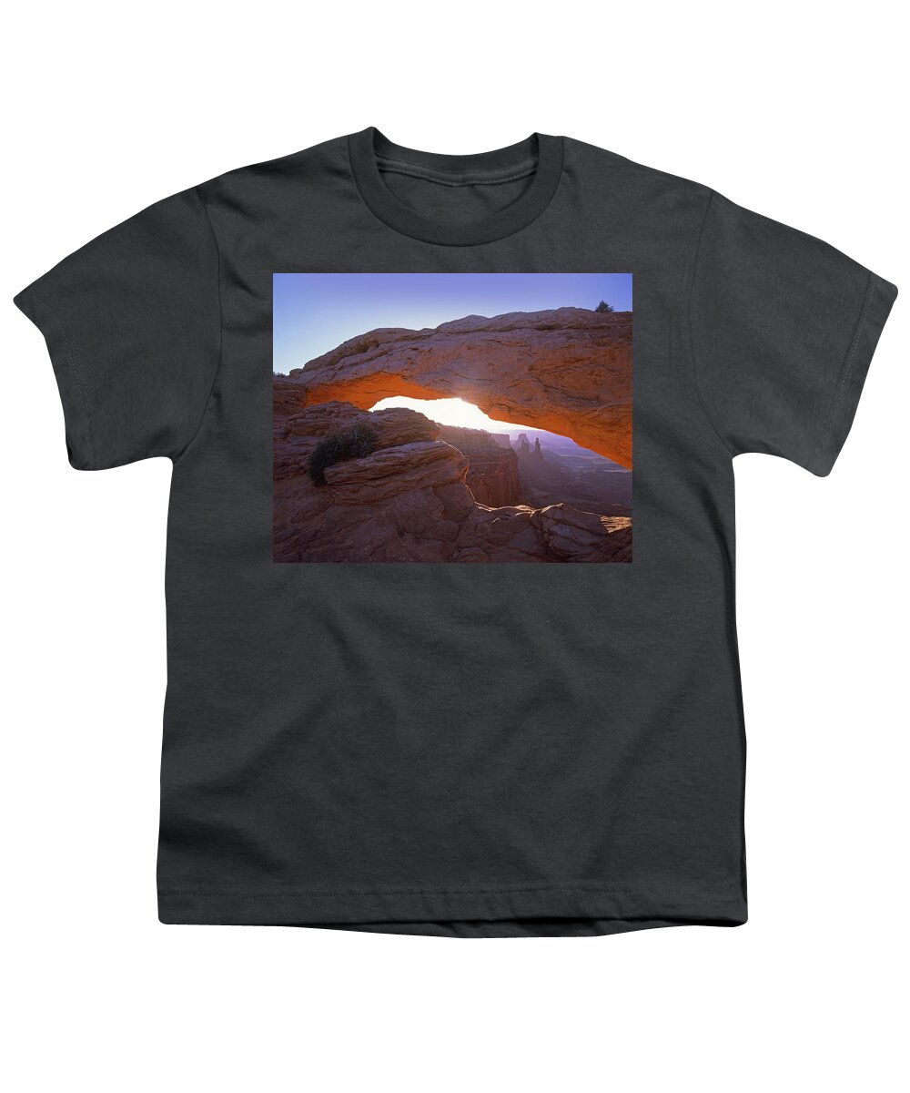 00175853 Youth T-Shirt featuring the photograph Mesa Arch At Sunset From Mesa Arch by Tim Fitzharris