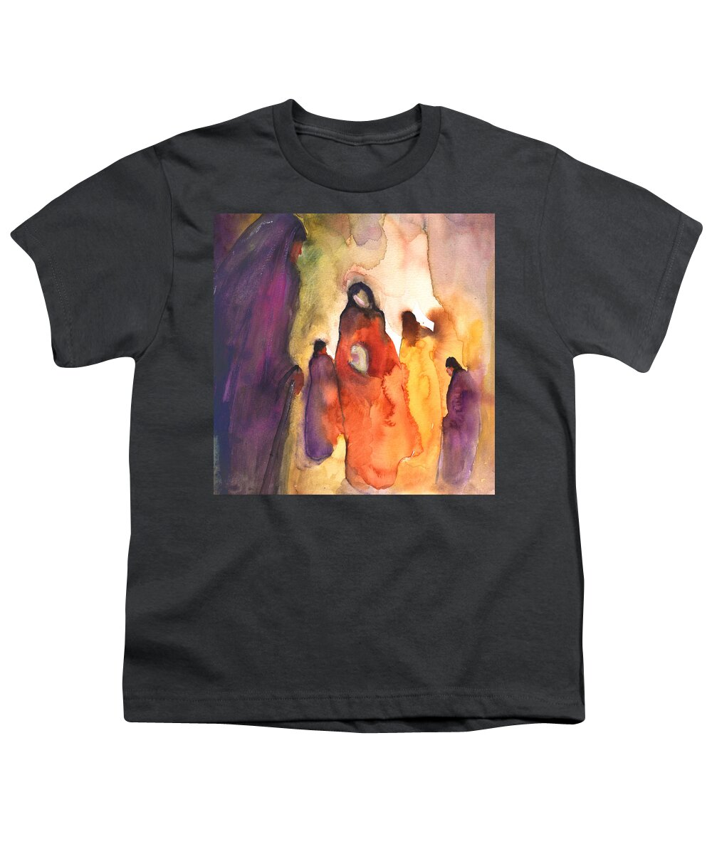 Travel Youth T-Shirt featuring the painting Moroccan People by Miki De Goodaboom