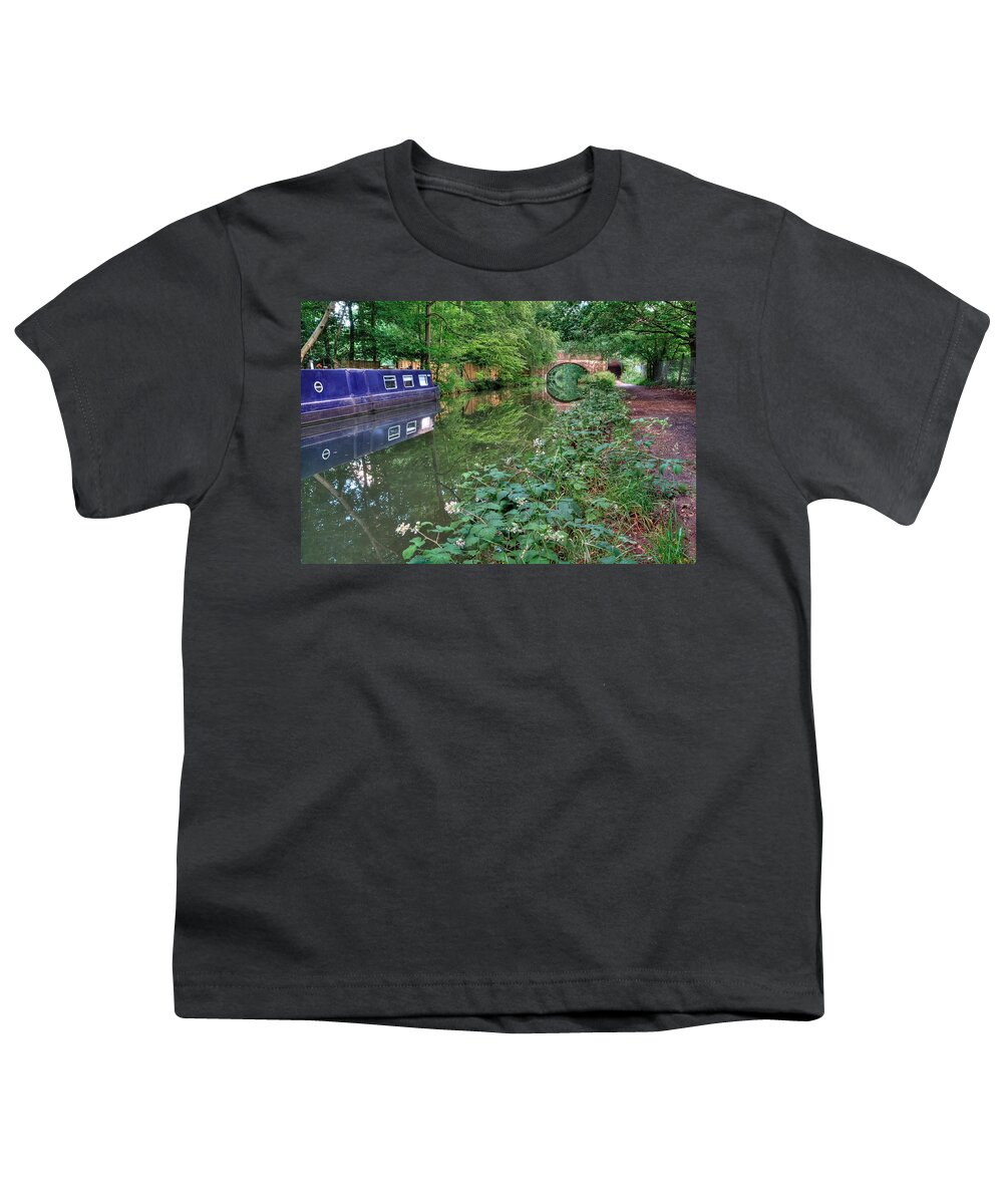 Landscape Youth T-Shirt featuring the photograph On the Canal by Shirley Mitchell