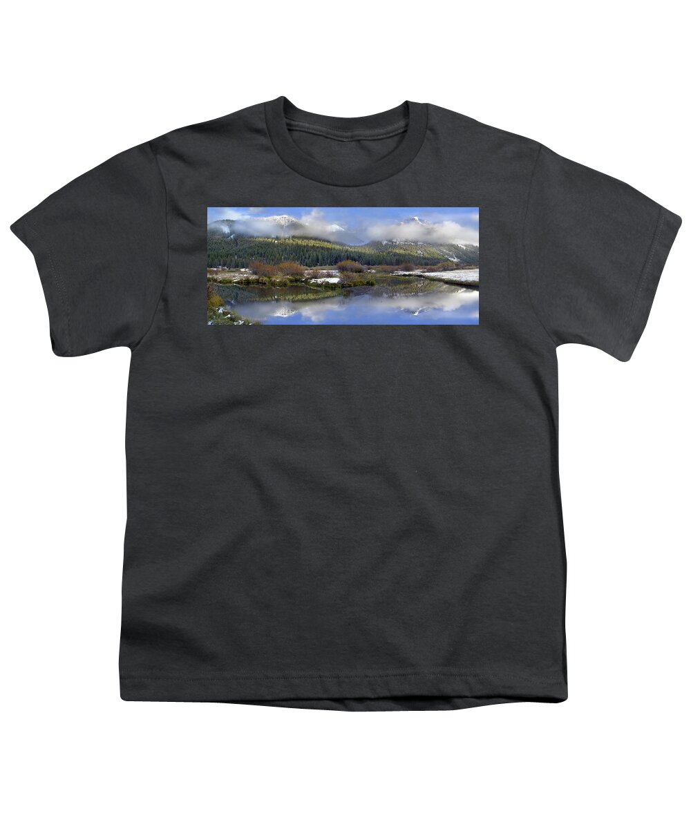 00175165 Youth T-Shirt featuring the photograph Panoramic View Of The Pioneer Mountains by Tim Fitzharris