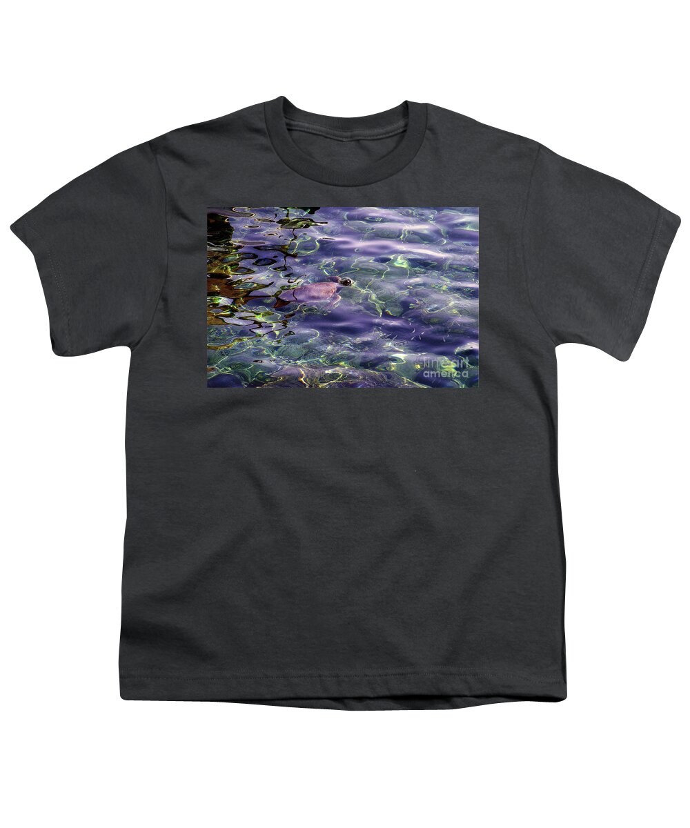 Sea Turtle Youth T-Shirt featuring the photograph playing at Crete by Casper Cammeraat