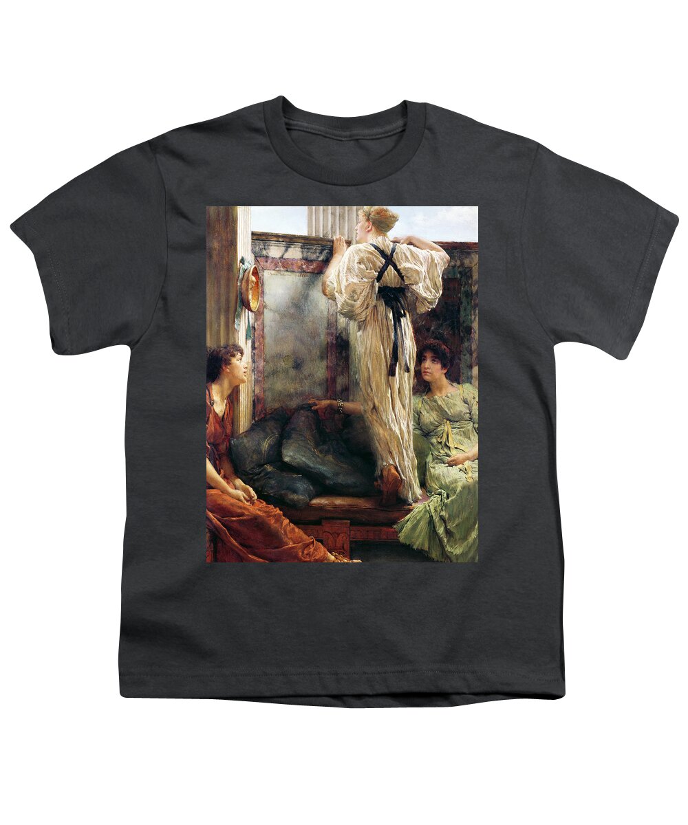 Who Is It? Youth T-Shirt featuring the painting Who Is It by Lawrence Alma-Tadema