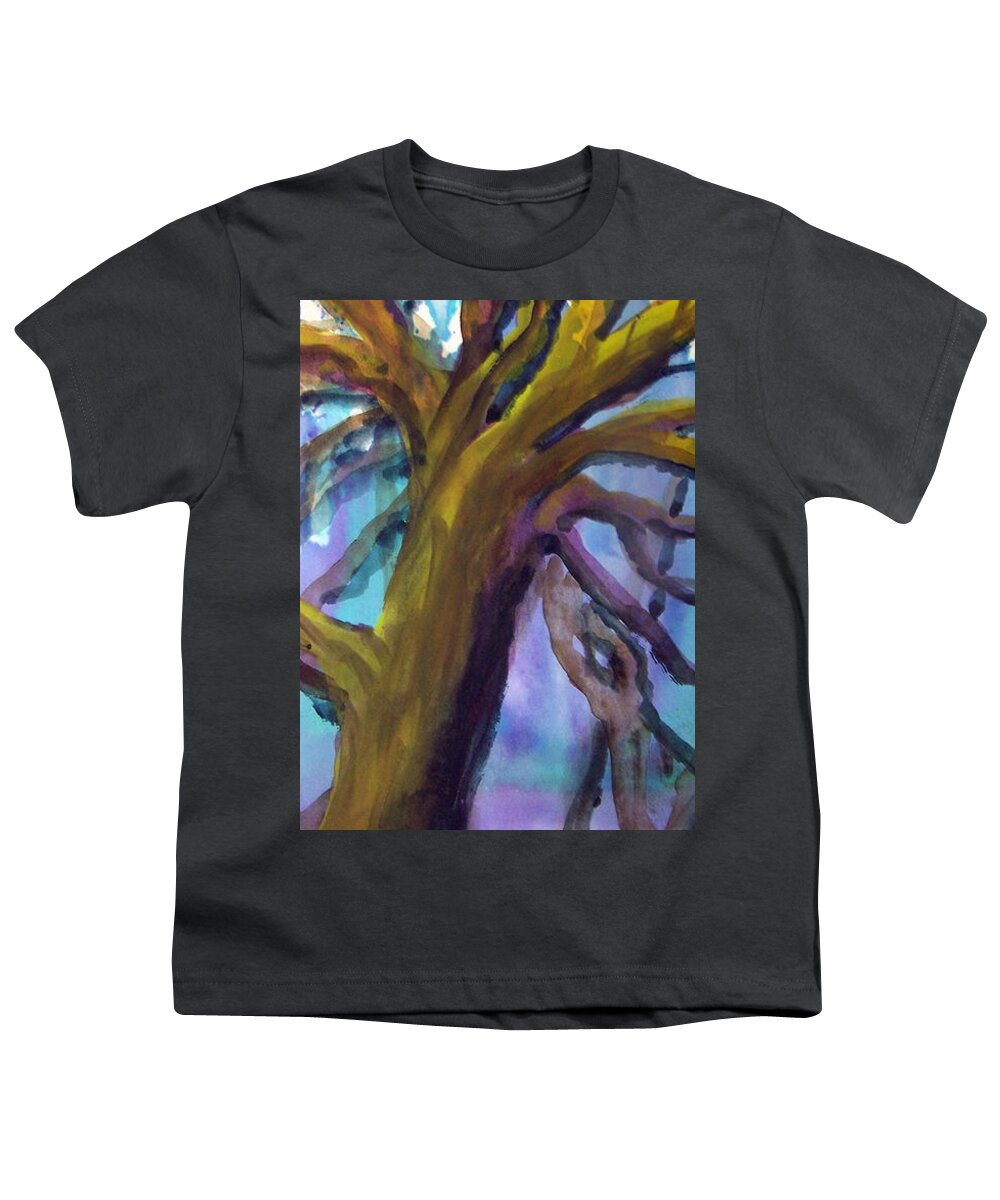 Colorful Tree Youth T-Shirt featuring the painting Winter Tree by Hal Newhouser