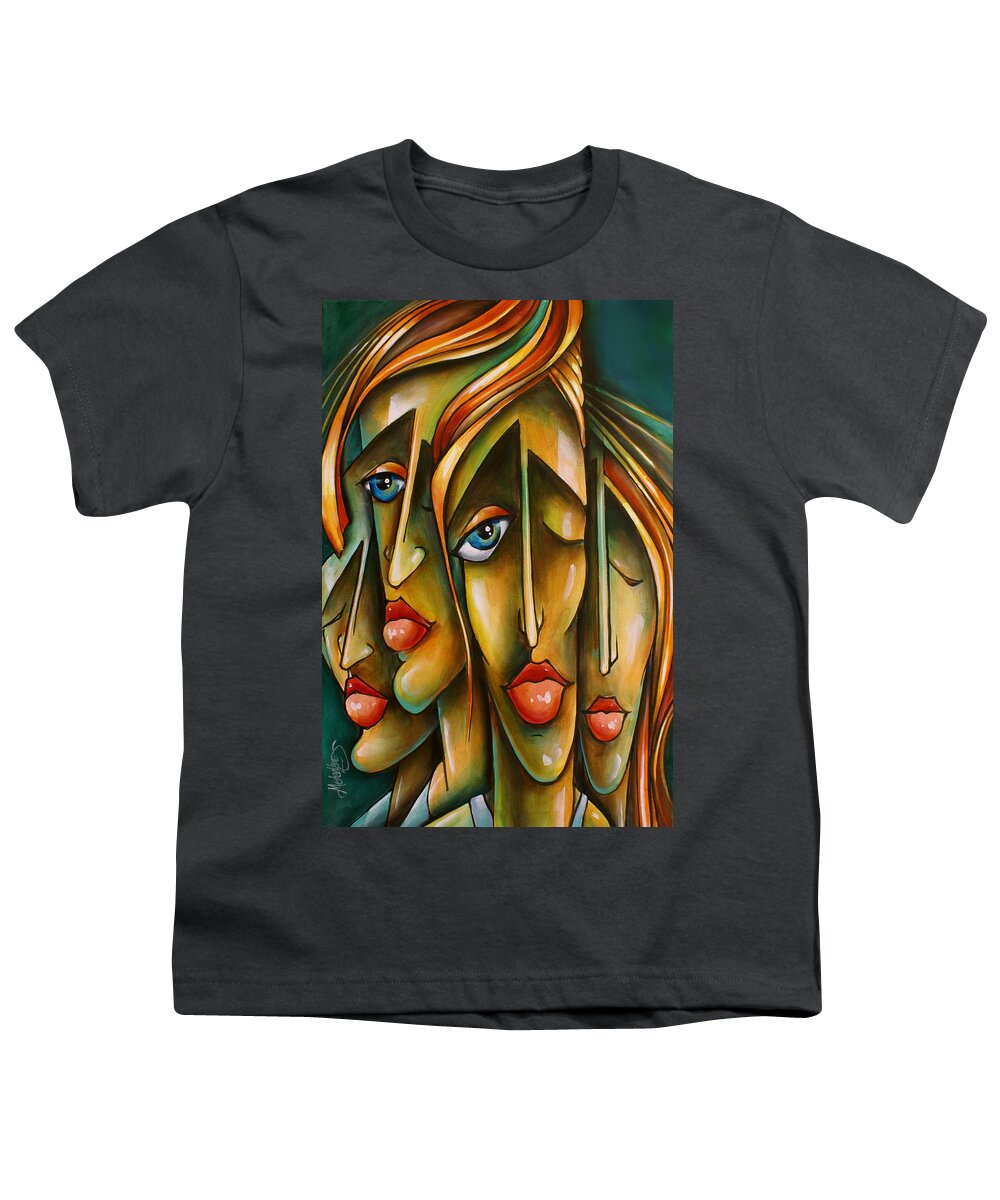 Portrait Youth T-Shirt featuring the painting ' Pose ' by Michael Lang