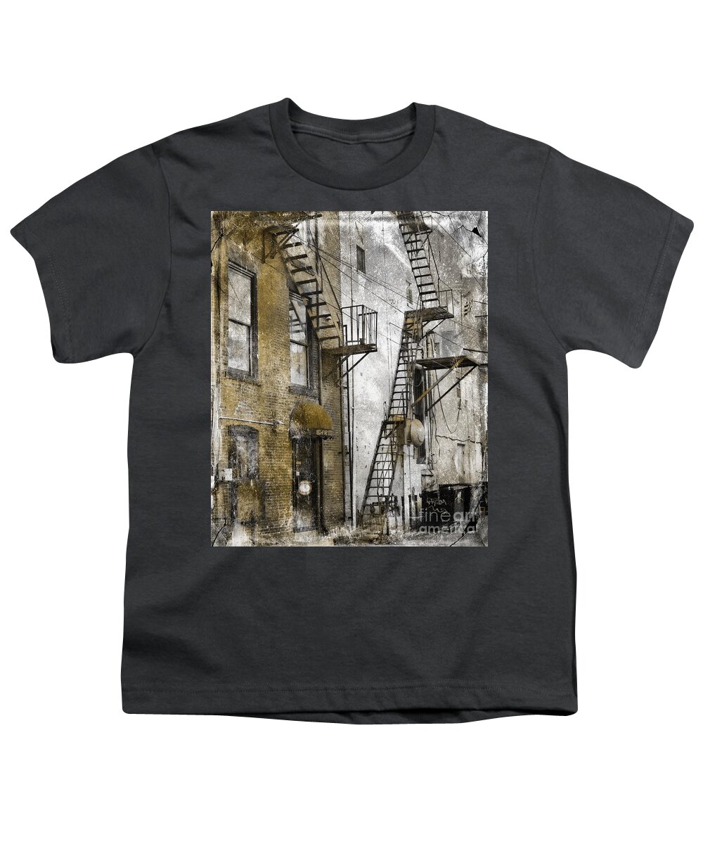Marcia Lee Jones Youth T-Shirt featuring the photograph Alleyway In Portland, ME by Marcia Lee Jones