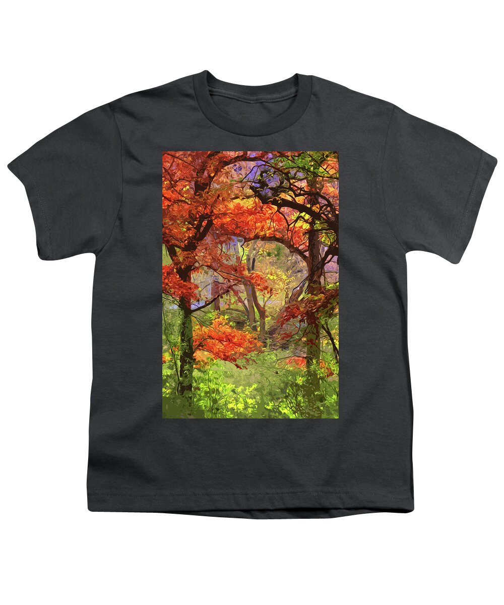 Autumn Youth T-Shirt featuring the painting Autumnal View #1 by AM FineArtPrints